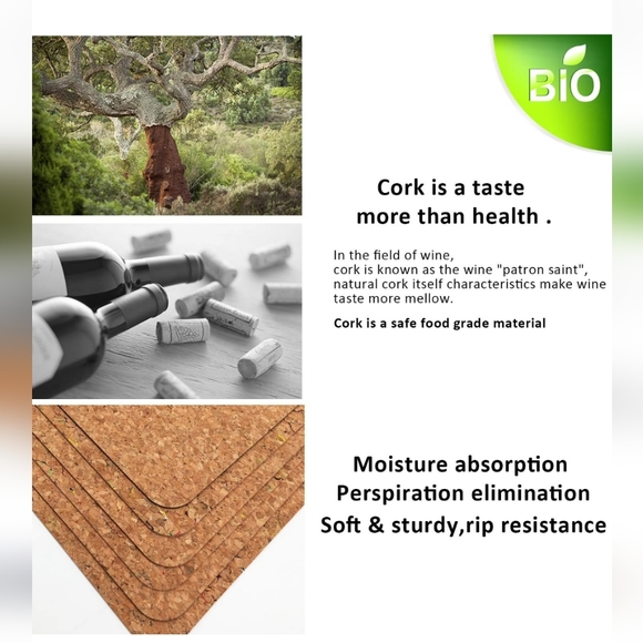 Aothia Office Desk Pad Natural Cork Leather Dual Side Large Mouse Pad Da… - Picture 2 of 7